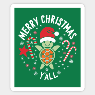 Merry Christmas Y'all - Tiny Turtle Xmas Sticker